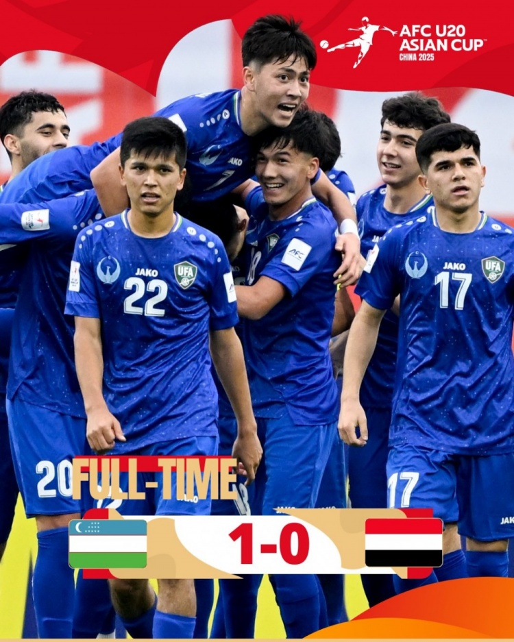  U20亞洲杯-烏茲別克斯坦1-0擊敗也門，奧林博耶夫頭球制勝