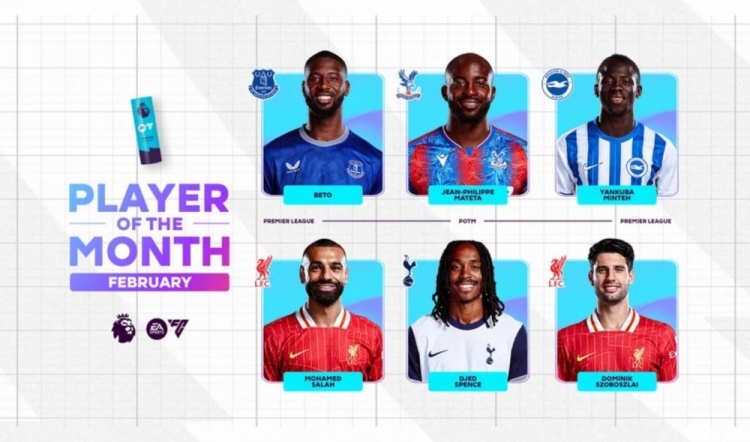  英超2月最佳候選：貝托、馬特塔、明特、薩拉赫、斯賓塞、索博