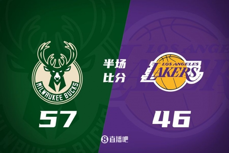  讓一套首發(fā)！布朗尼8分全隊最高 字母13+3 湖人半場落后雄鹿11分