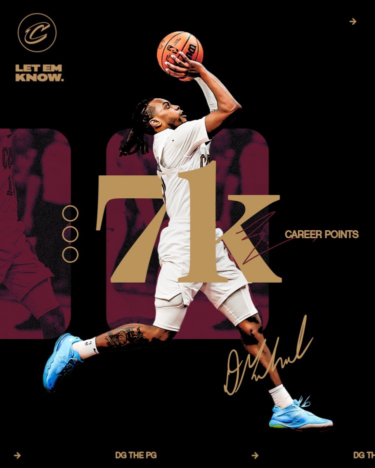  未來可期！加蘭騎士生涯得分達(dá)到7000分 隊(duì)史第11位！