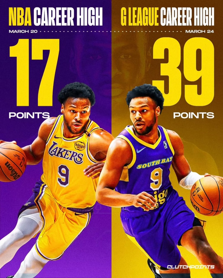  在進(jìn)步！布朗尼一周內(nèi)先后創(chuàng)下個(gè)人NBA和G聯(lián)盟單場(chǎng)得分新紀(jì)錄