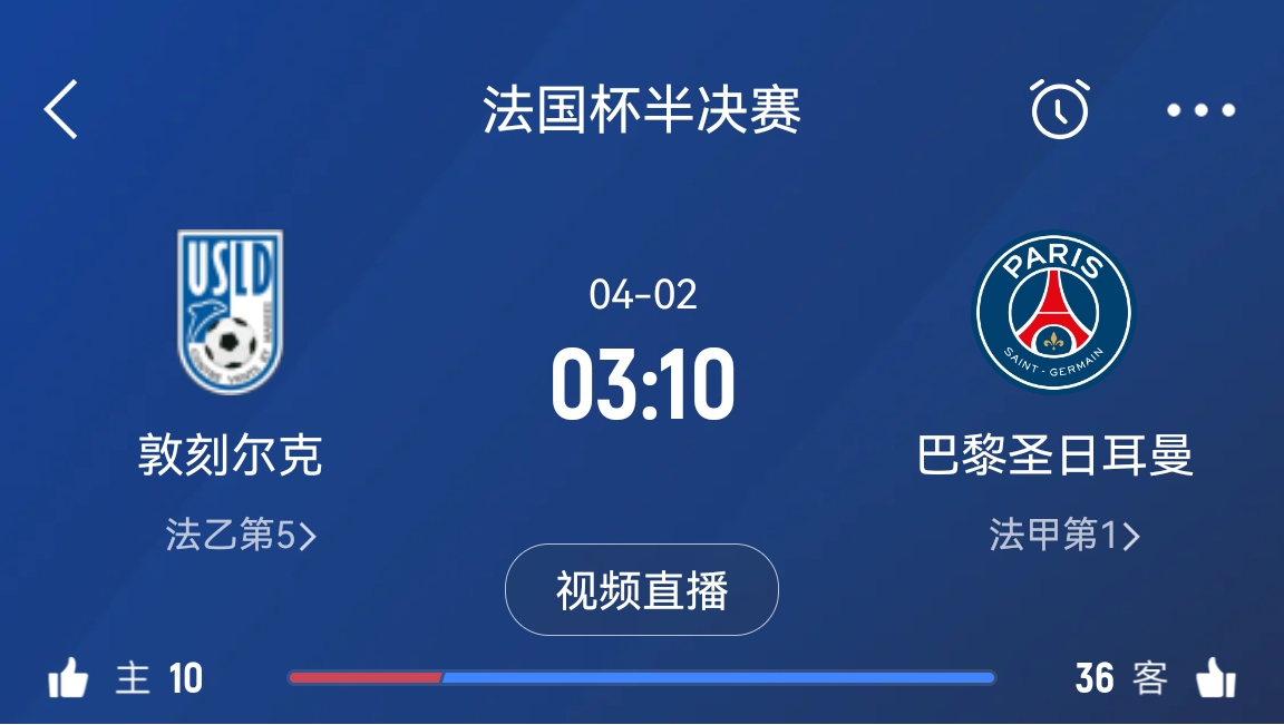  繼續(xù)大撤退？法國杯半決賽敦刻爾克挑戰(zhàn)巴黎，此前連續(xù)逆轉(zhuǎn)法甲隊