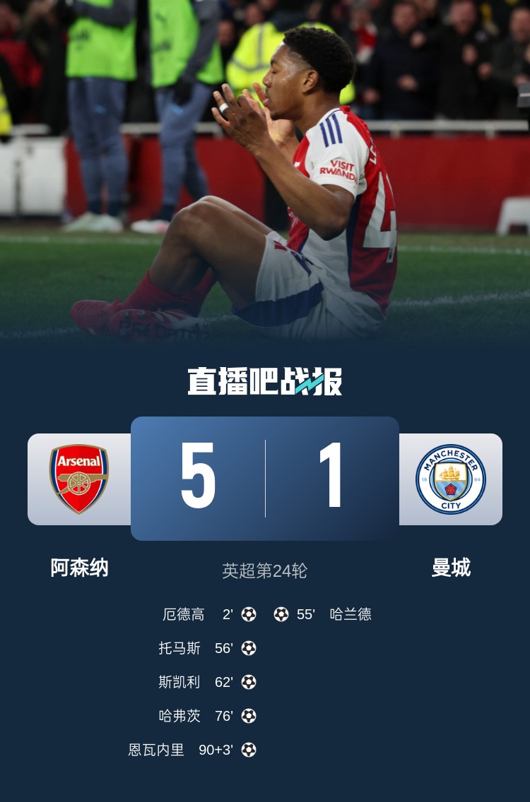  硬氣槍手無畏強敵！阿森納本賽季5-1碾壓曼城，3-0完勝皇馬