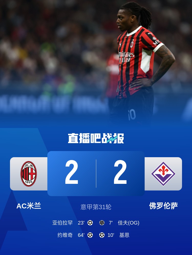  孔塞桑上任后米蘭有13場比賽先丟球落后，最終戰(zhàn)績?yōu)?勝1平6負