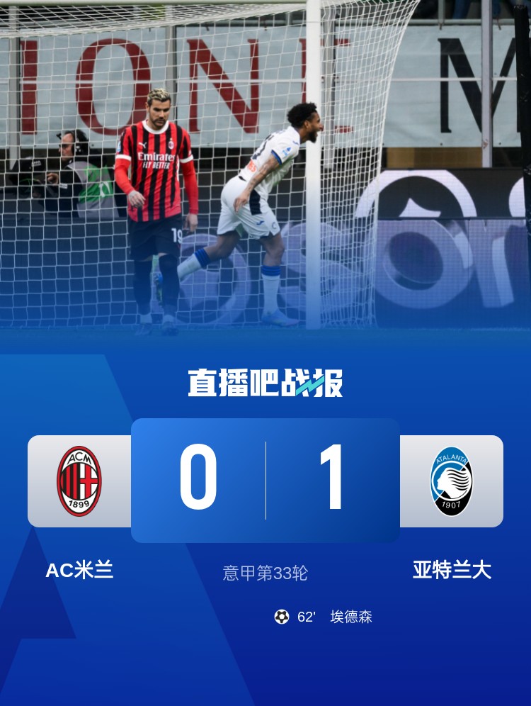  米蘭雙雄本輪均0-1輸球，周中意杯半決賽次回合再對(duì)決