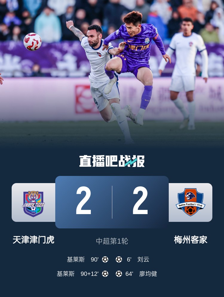  和風(fēng)勁吹！今日下午中超4場比賽全部以平局收場